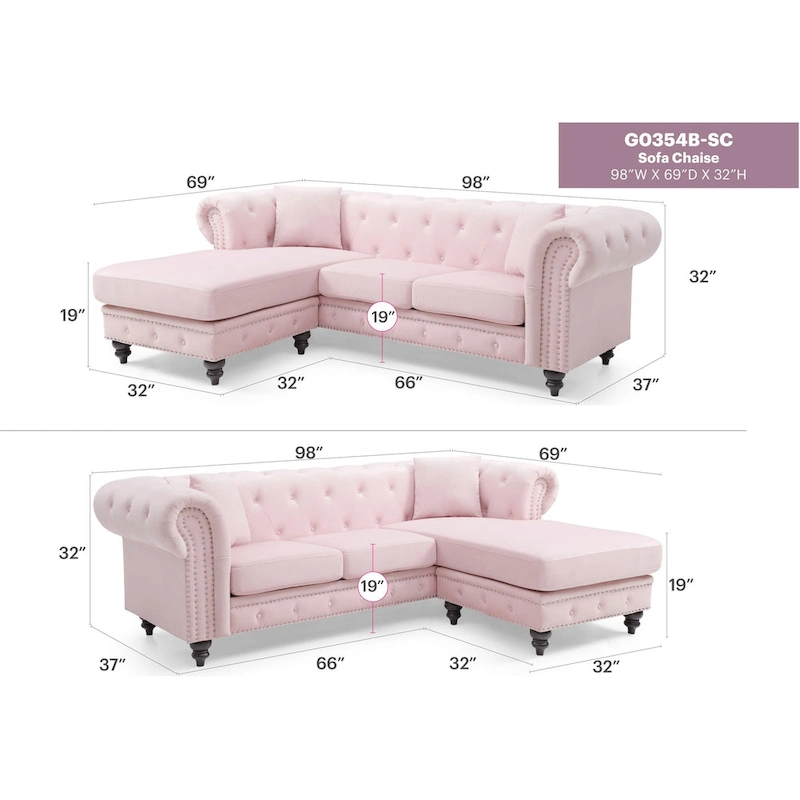 Nola 98 in. 3-Seater Velvet Sofa with 2-Throw Pillow - 98L x 37W x 31H
