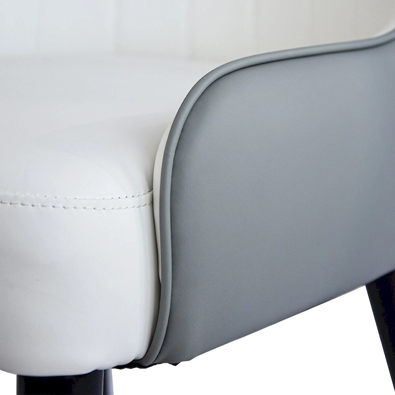 Modern PU Leather Set of 2 Dining Chairs with Metal Legs