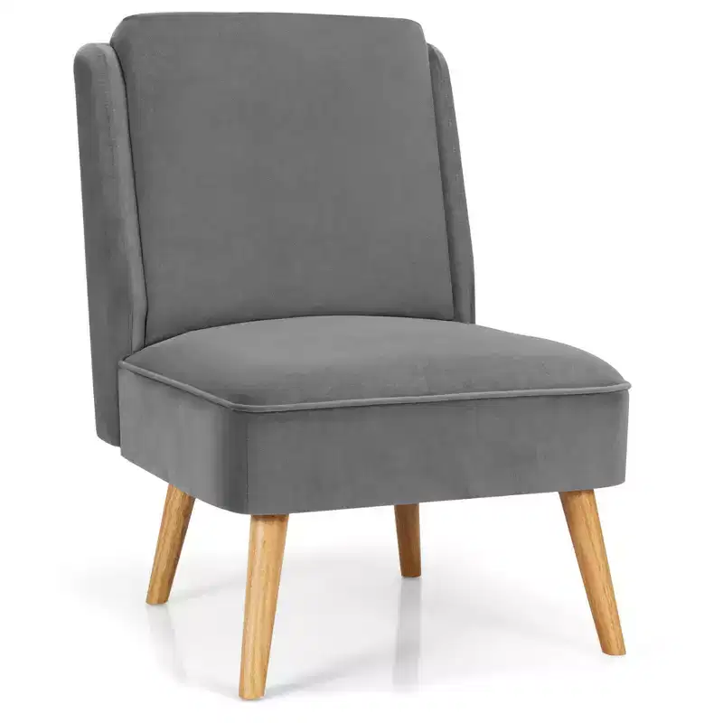 Velvet Accent Chair Single Sofa Chair Leisure Chair with Wood Frame