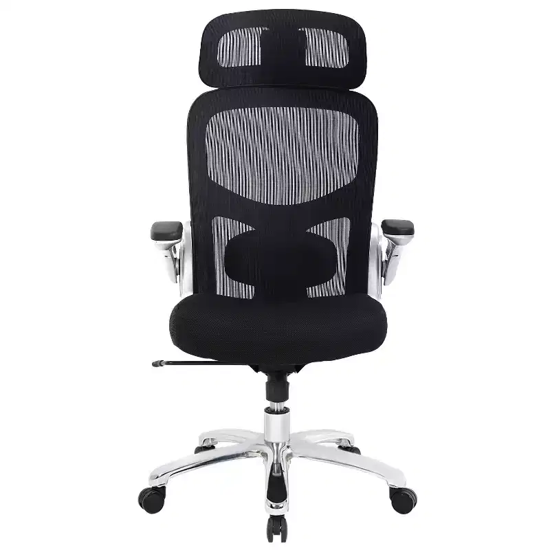FDW Big and Tall Office Chair Home Office Chair & Sofa Desk Chair with Lumbar Support Flip UP Arms Headrest High Back Ergonomic Mesh Chair, Black