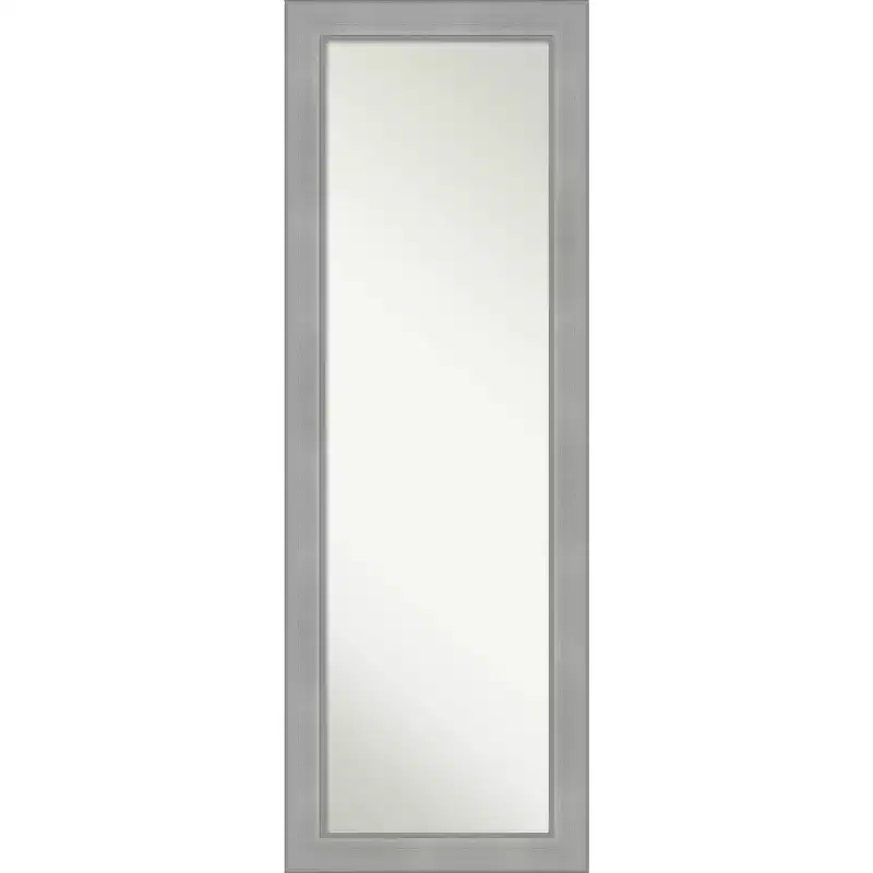 18" x 52" Non-Beveled Vista Brushed Nickel Full Length on The Door Mirror - Amanti Art: Over-the-Door, No Assembly Required