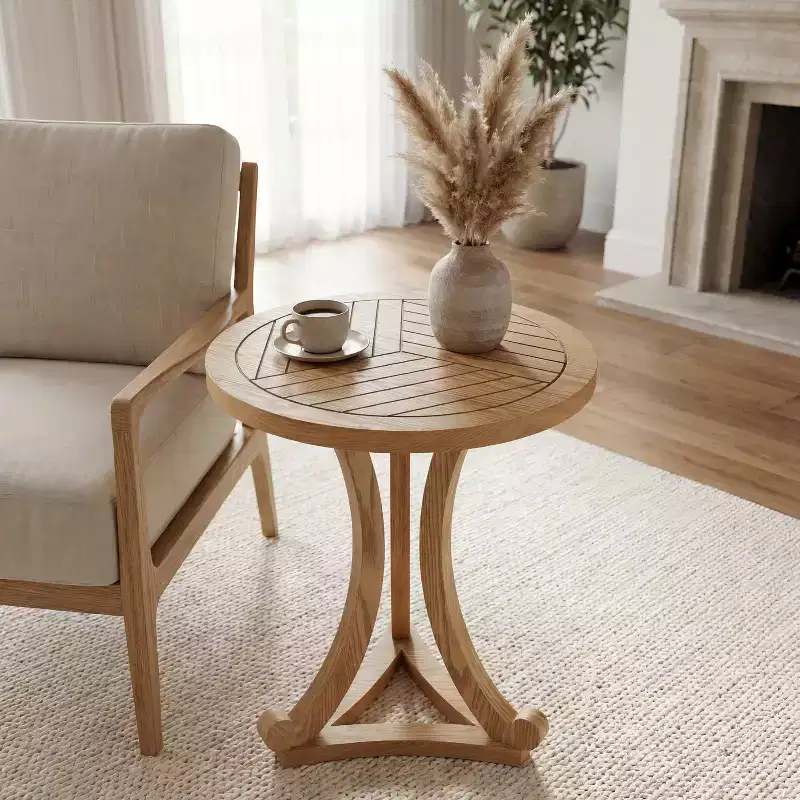 Christopher Knight Home Hudson Modern Wood Round Accent End Table with Curved Base