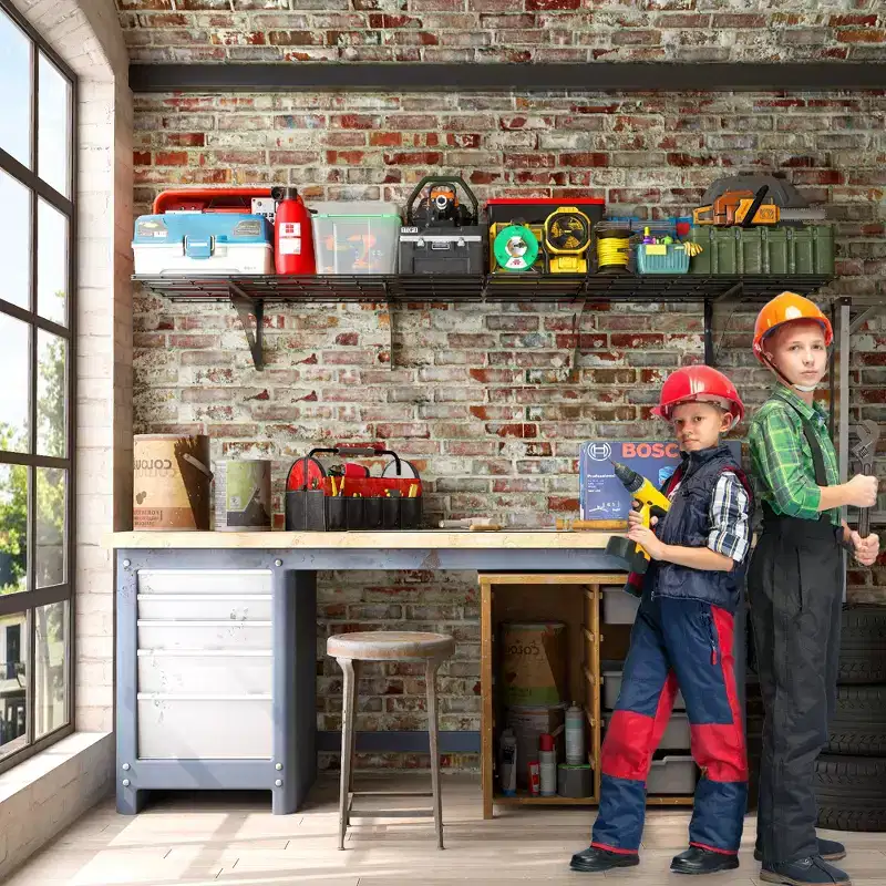 23.6x35.4 Inch Wall Mounted Shelf, Heavy-Duty Metal Multi Functional Storage