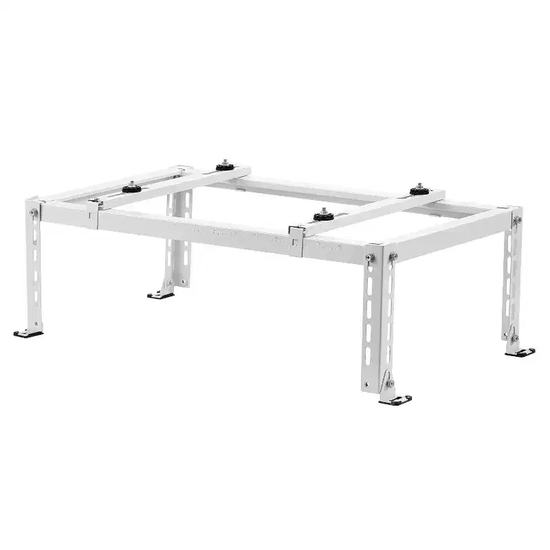 Adjustable Anti-Vibration Mini Split Ground Stand for 9000-24000 BTU Ductless AC Heat Pump, White
