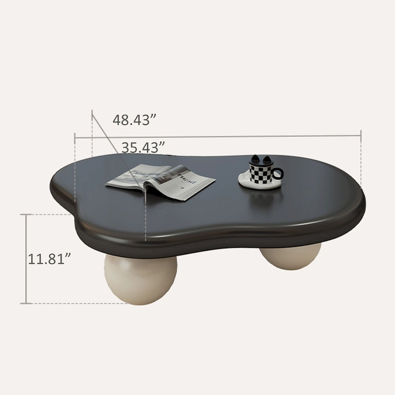 48 Modern Coffee Table, Cloud Shaped, Wood