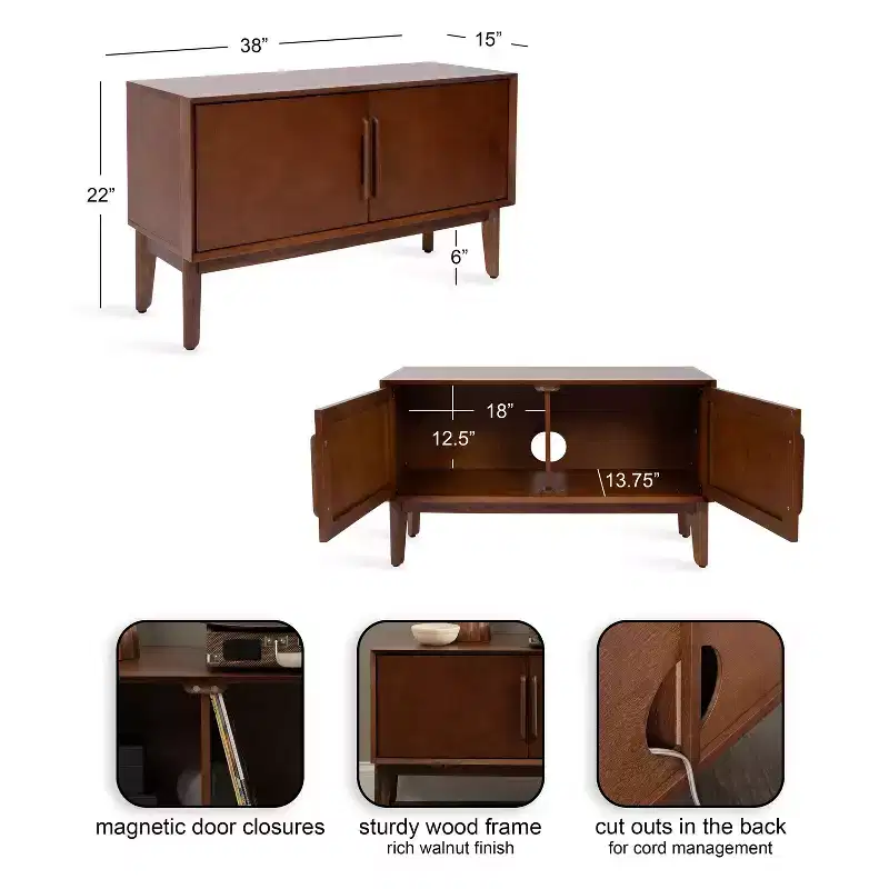 Kate and Laurel McCutcheon Wood TV Stand
