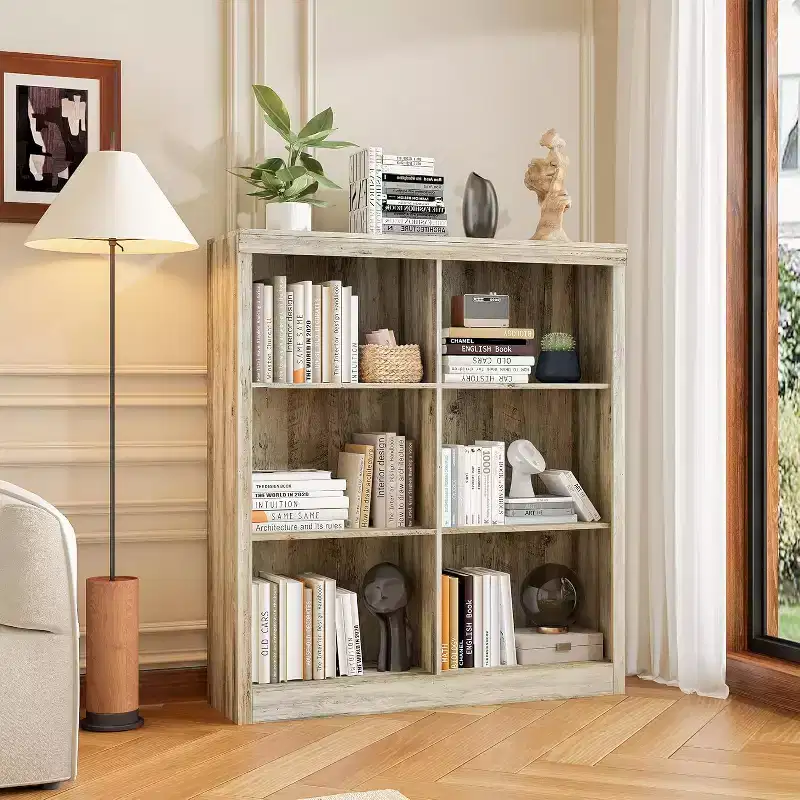 6 Cube Storage Shelf Organizer Bookshelf, 53 Tall Bookcase Modern Freestanding Organizer Shelffor Living Room, Bedroom, Home Office