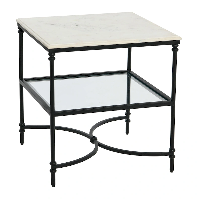 Marble and Metal End Table