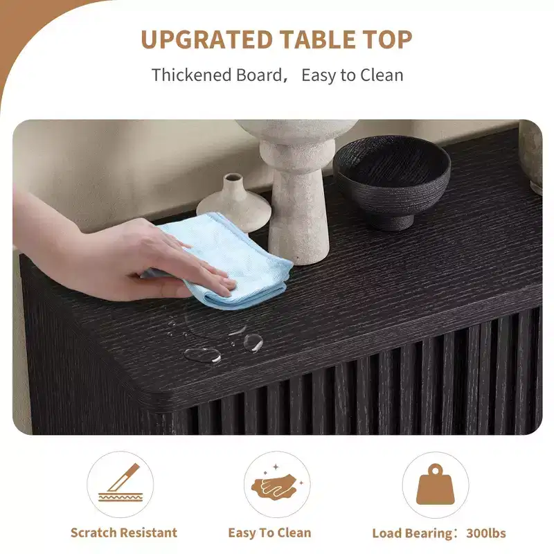 Shoe Cabinet, Entryway Cabinet 2 pack 63 Tall Black Wooden Cabinet Fluted Grille Door Adjustable Shelves Holds 50-60 Pairs