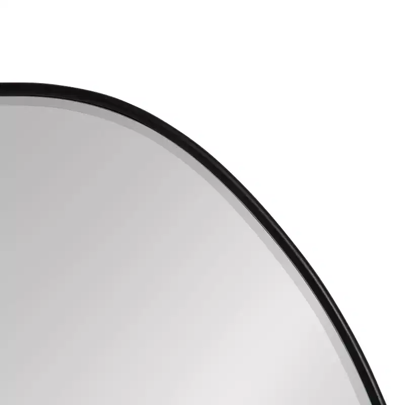 Asymmetric Decorative Wall Mirror – 22x30, Black, Beveled Edge