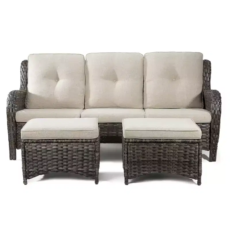 UPTIOT 73'' Polyethylene (PE) Wicker Outdoor Patio Sectional