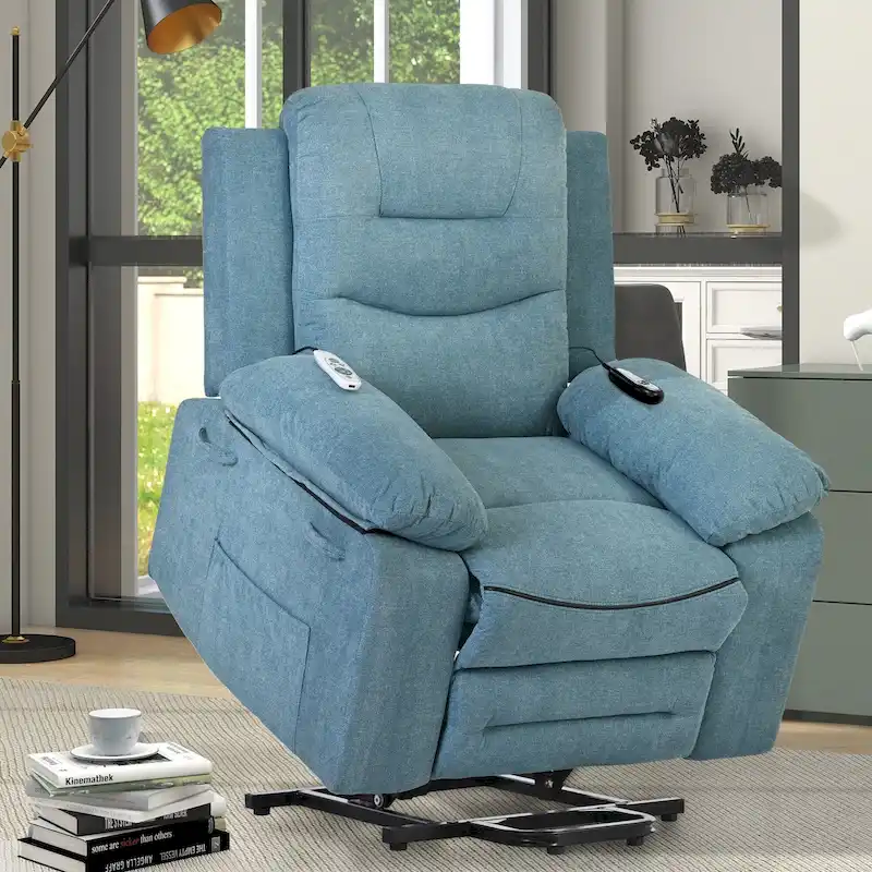 Massage Recliner Chair for Seniors-Power Lift,Adjustable Massage,Heating Features,Infinite Position Reclining,and Side Pocket