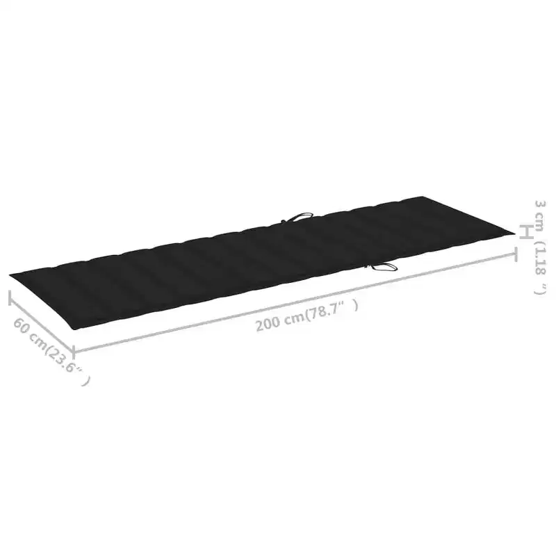 vidaXL Sun Lounger Natural bamboo, (cushions)