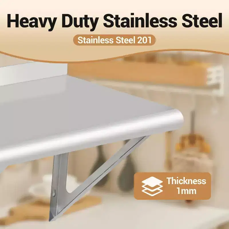 Commercial Stainless Steel Wall-Mounted Shelving, Appliance & Equipment Metal Shelving for Kitchen Restaurant Garage Laundry Utility Room