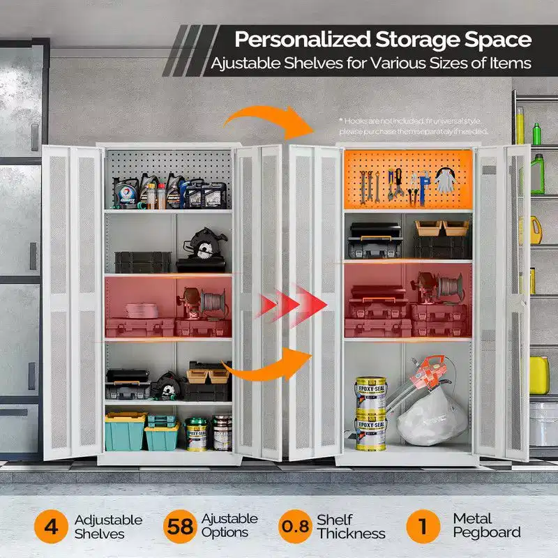 Mesh Door Tool Storage Cabinet