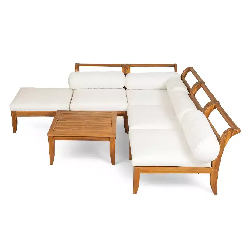 Whisen 6-Piece Patio Set with Daybed, Tea Table & Ottoman