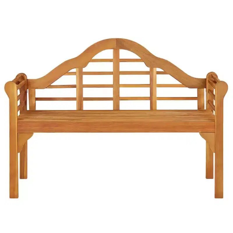 vidaXL Outdoor Patio Bench 49.2, Solid Acacia Wood with Oil Finish, Comfortable Seating, Garden Furniture in Brown.