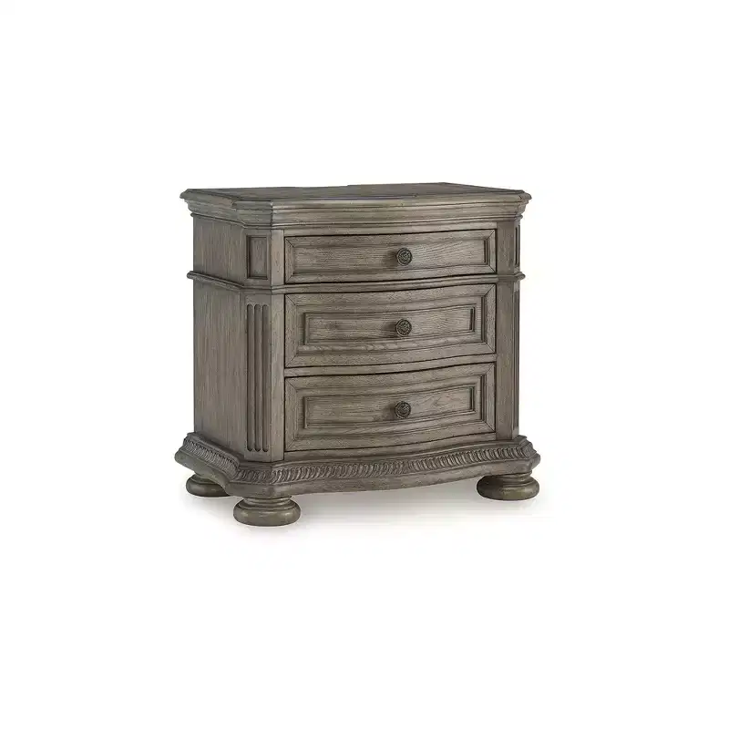 Signature Design by Ashley Ardenfield Three Drawer Night Stand with USB Ports, Light Brown