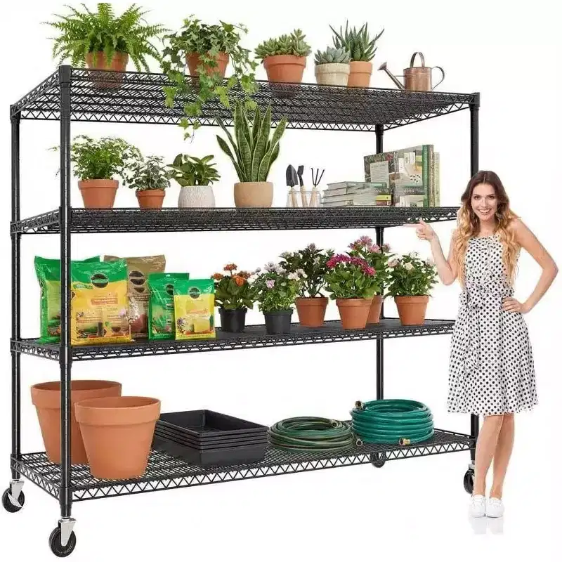 Carbon Steel 4-Tier Wire Shelving Unit 70.87''H x 23.62''W x 59.06''D