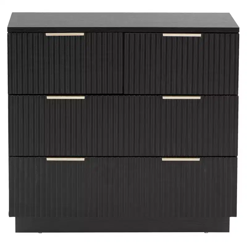 Karl Home 4-Drawer Black MDF (Medium-Density Fiberboard) 28.35in. W Nightstands