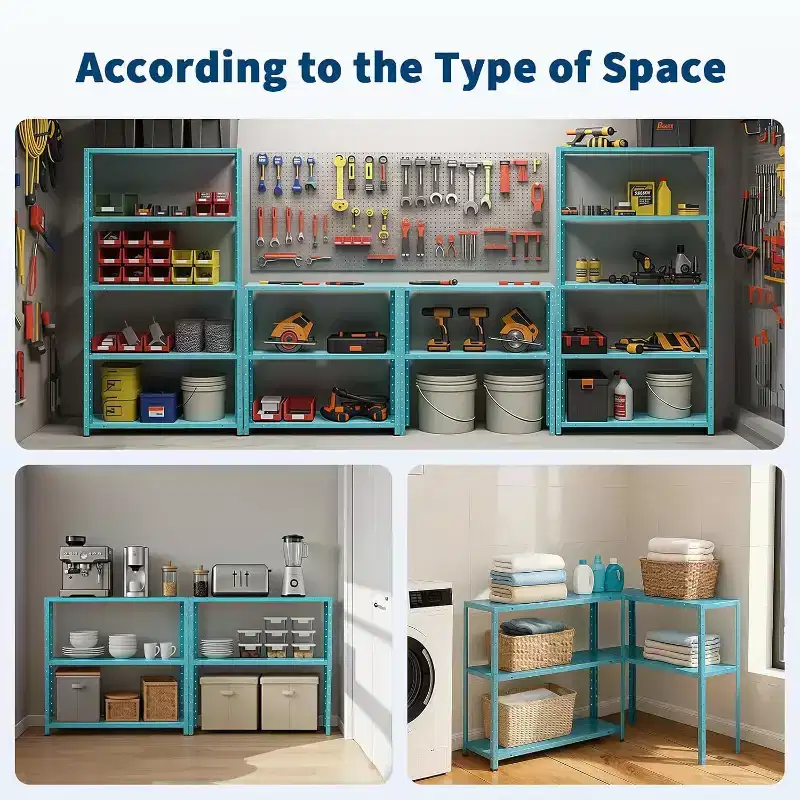 Heavy Duty 5-Tier Adjustable Metal Shelving Unit, 68H x 35W x 12D Steel Storage Rack, 500 lbs Capacity for Garage, Pantry, Kitchen, Closet