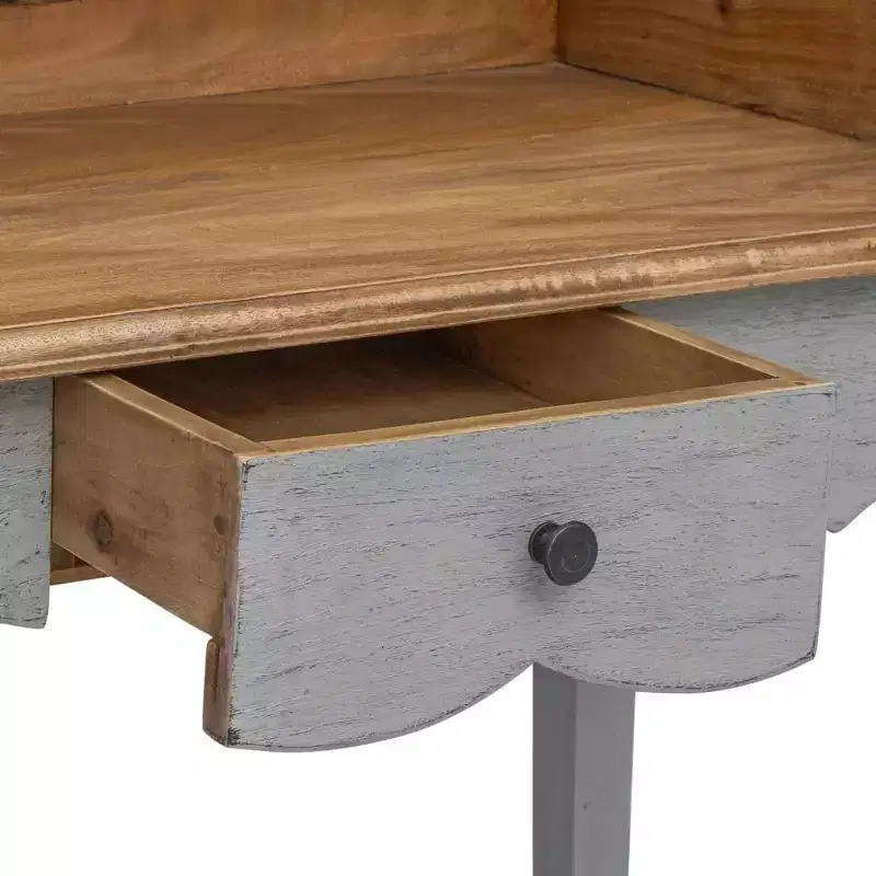 Writing Desk Mahogany, Grey Solid mahogany wood