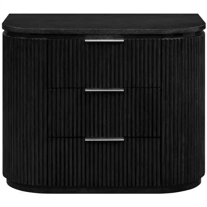 Meridina Furniture,Astrid Solid Wood And Oak Veneer Nightstand