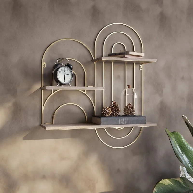 Ovella Oval Metal Modern Tiered Wall Shelf - 29H x 24W x 5.5D