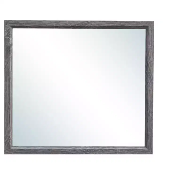 Dark Gray Wood Framed Accent Mirror