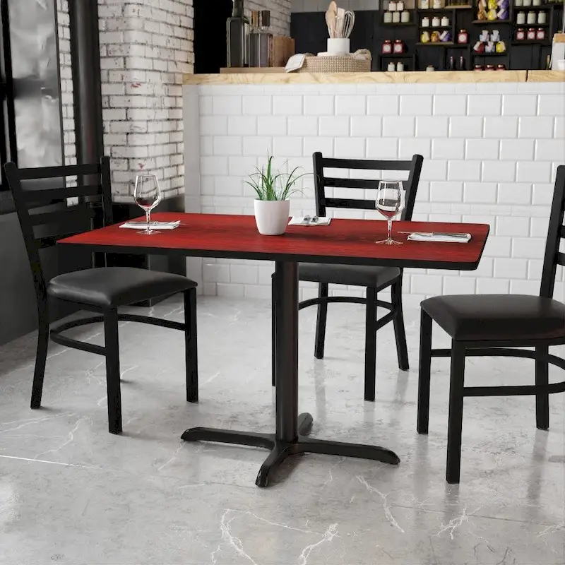 30 x 48 Rectangular Laminate Table Top w/ 23.5 x 29.5 Table Height Base - 30W x 48D x 31.125H