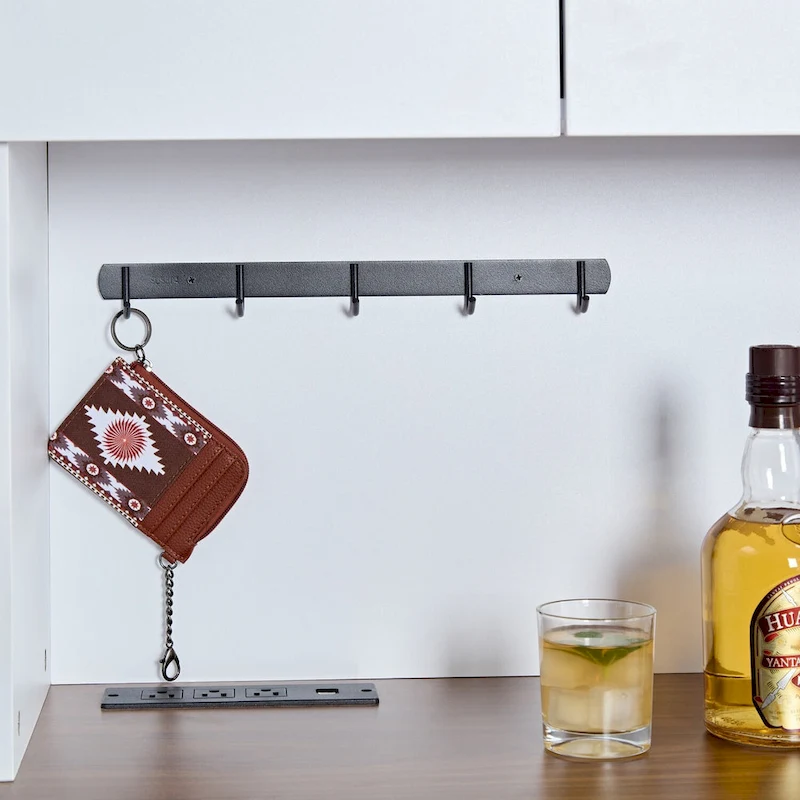 60.9 Farmhouse Coffee Bar Wine Cabinet with Charging Station