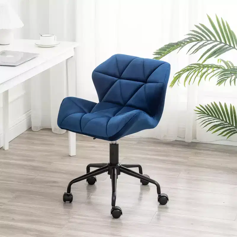 Okak Modern Adjustable Velvet Home Office Desk Chair with Wheels,Diamond Tufted Swivel Task Chair for Office,Study,Studio