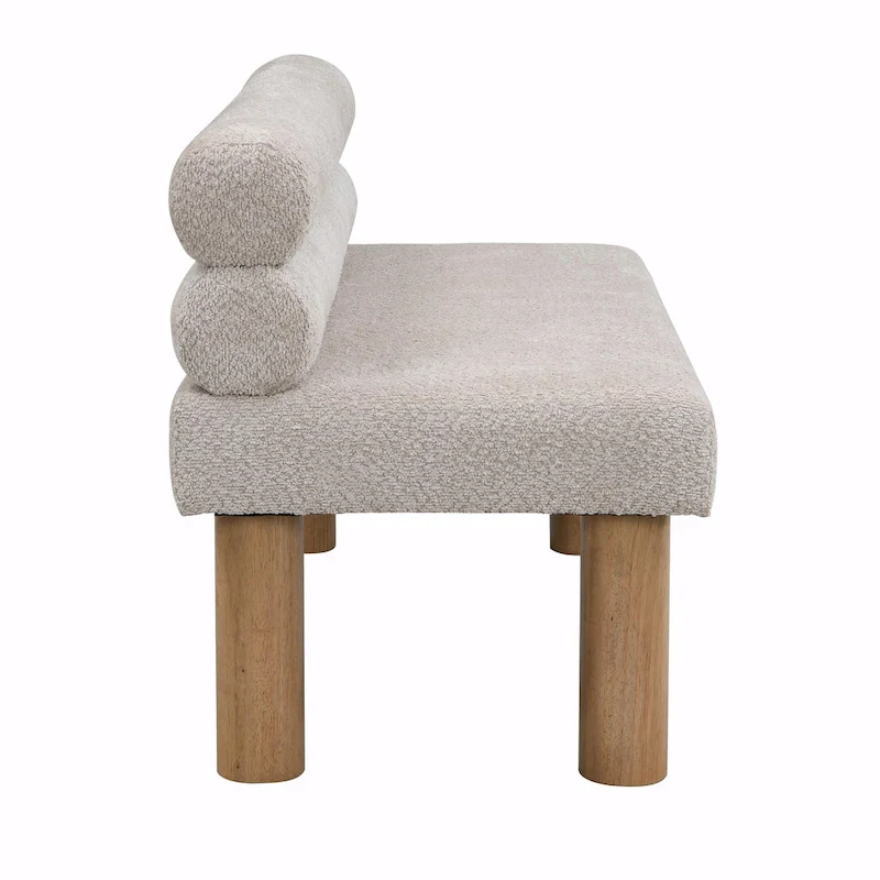 Upholstered Dining Bench with Solid Wood Legs