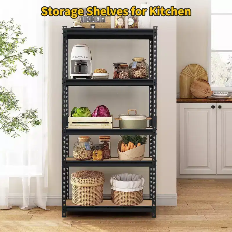 Heavy Duty Storage Shelves, 5 Tier Durable Metal Construction, Adjustable Shelving, Storage Utility Rack Shelf Unit for Garage