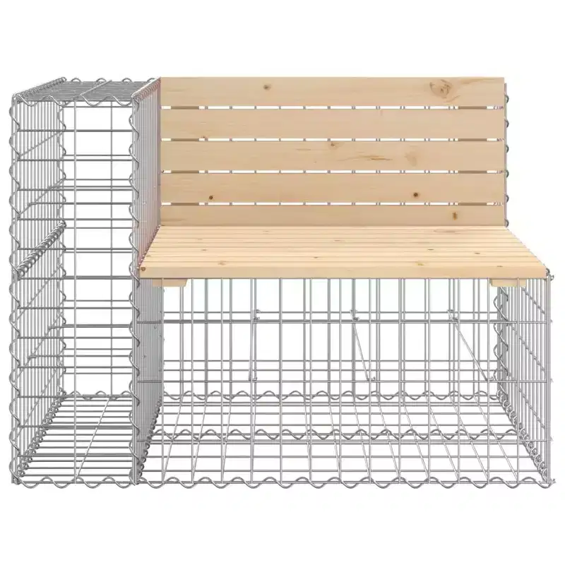 Garden Bench Natural wood, Silver Solid pine wood, Galvanized steel