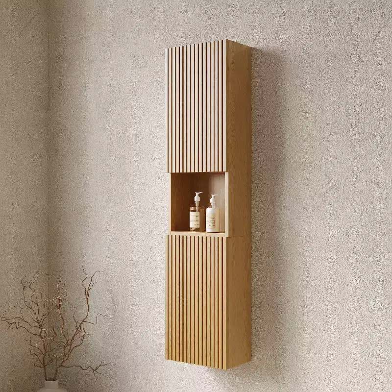 GDFStudio Connie Modern 59 Wall-Mounted Cabinet with Doors and Shelves