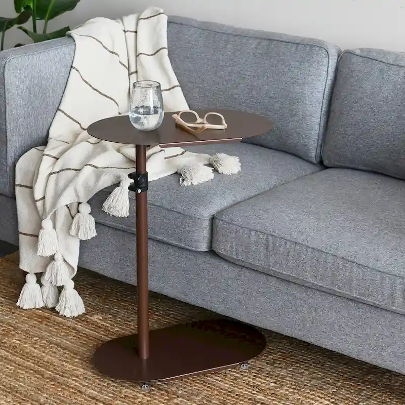 Modern Adjustable C-Shaped End Table - 20.0L x 11.0W x 32.0H