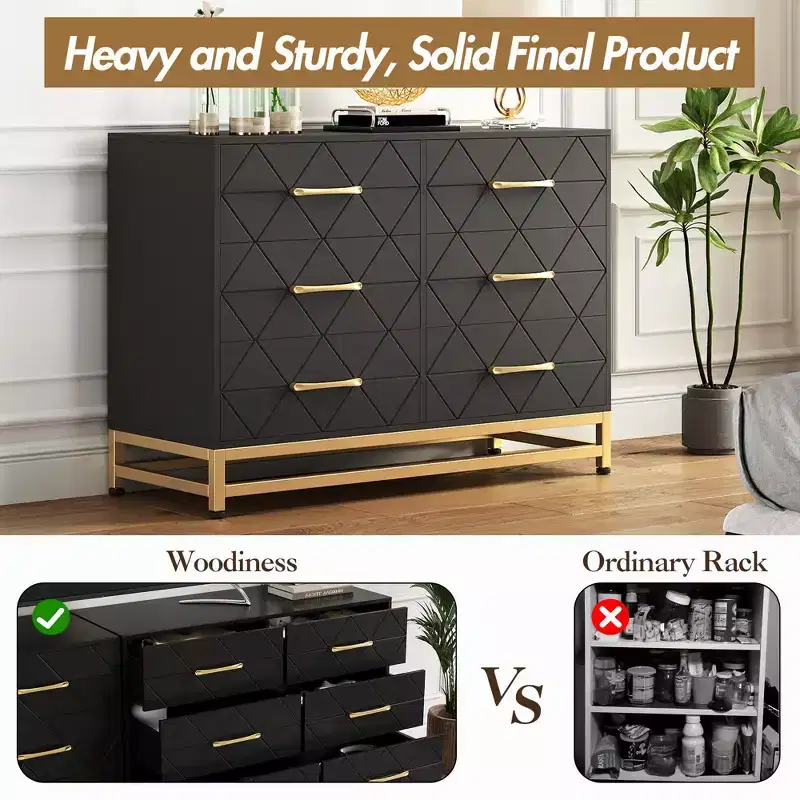 6-Drawer Tall Chest Dresser - Space-Saving Storage with Soft-Close Drawers & Anti-Tip Kit