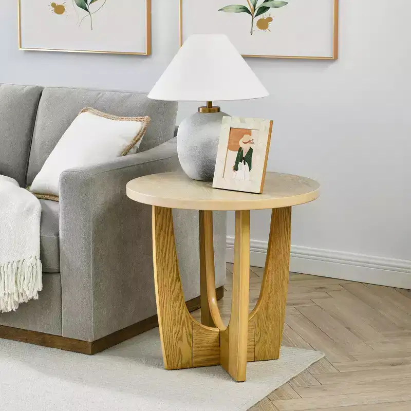 GDFStudio Bartlett Wooden 25 Round End Table