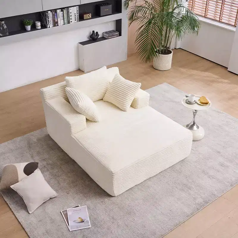 Oversized Corduroy Lounge Sleeper Sofa Chair with Pillows, Deep Seat, No Assembly