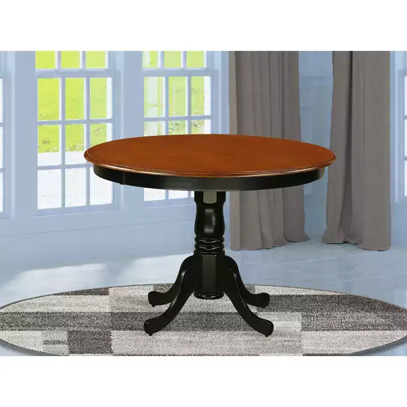 HomeStock Table 42 diameter Round Table, Black/Cherry