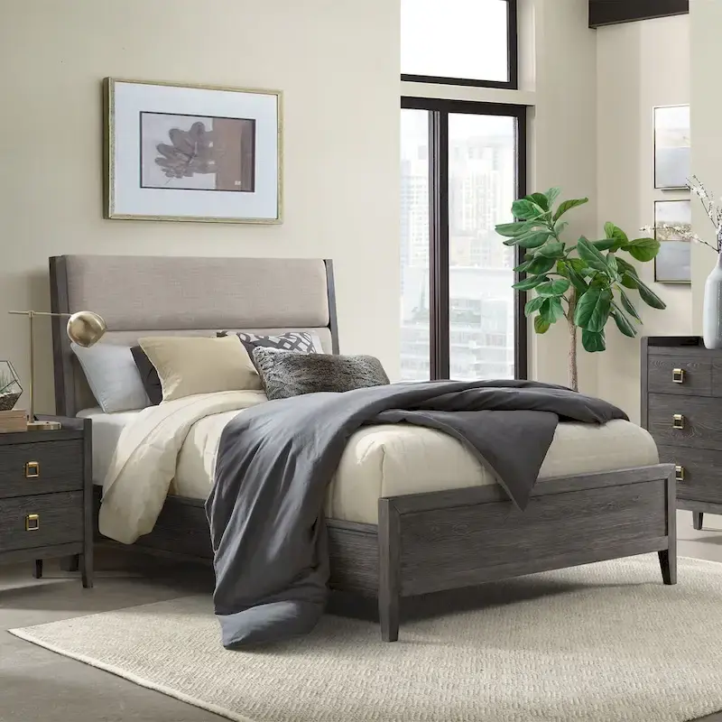 Queen Platform Bed | Rattan Headboard, 2 Drawers & Pull-Out Trundle