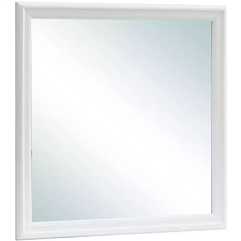 Passion Furniture Lorana 38 in. x 38 in. Modern Square Framed Silver Champagne Dresser Mirror