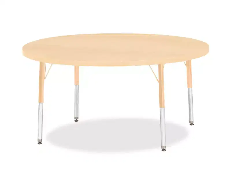 Elementary Height Maple Top/Edge Round Activity Table 48 x 48 in Beige