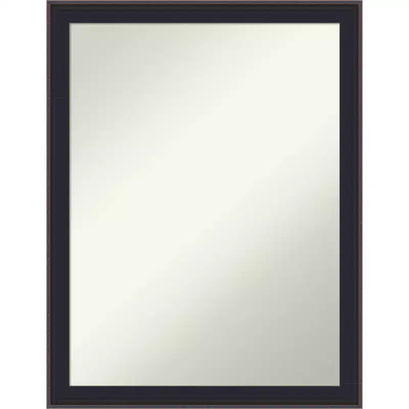 Amanti Art Havana Black Bronze Non-Beveled Framed Bathroom Vanity Wall Mirror