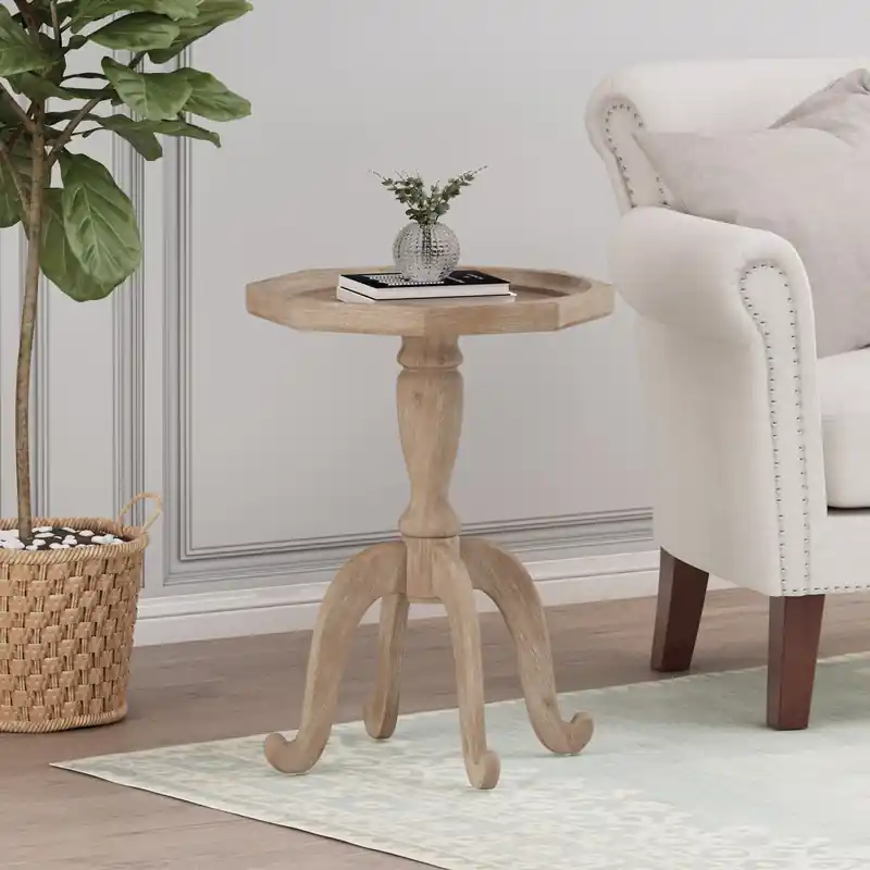 Traditional Side Table With Spider-leg Base