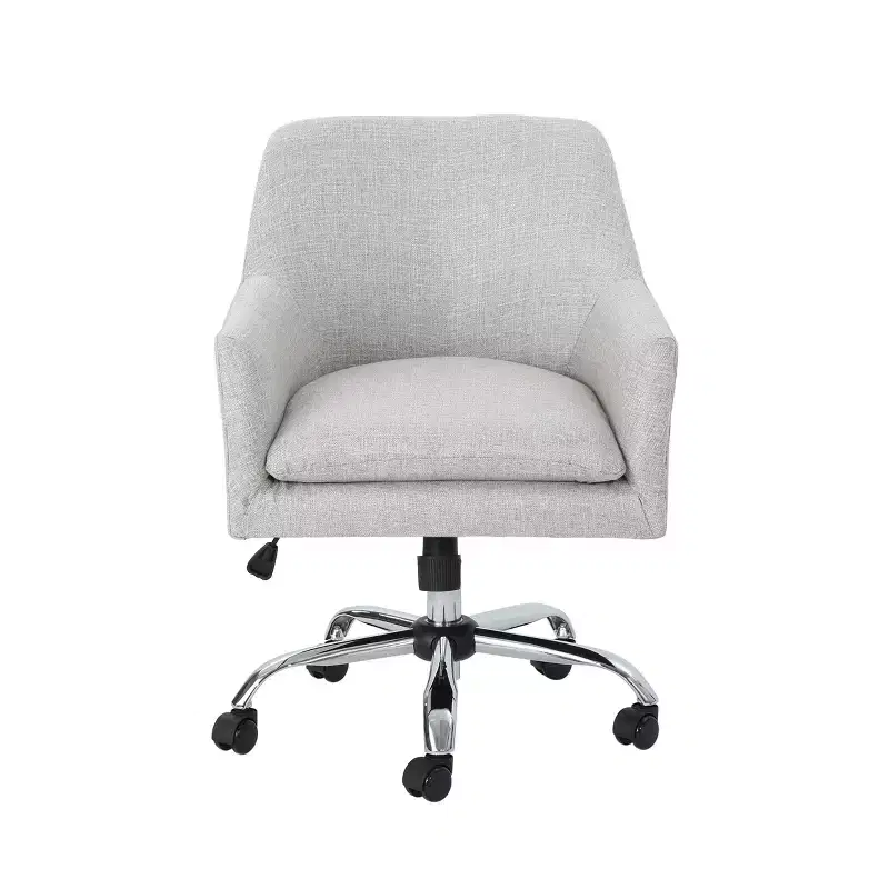 Mid-Century Modern Adjustable Height Swivel Home Office Chair – Fabric