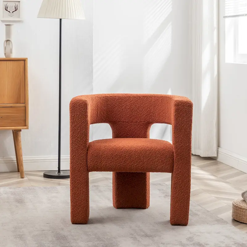 KINWELL 28 Wide Boucle Upholstered Square Armchair