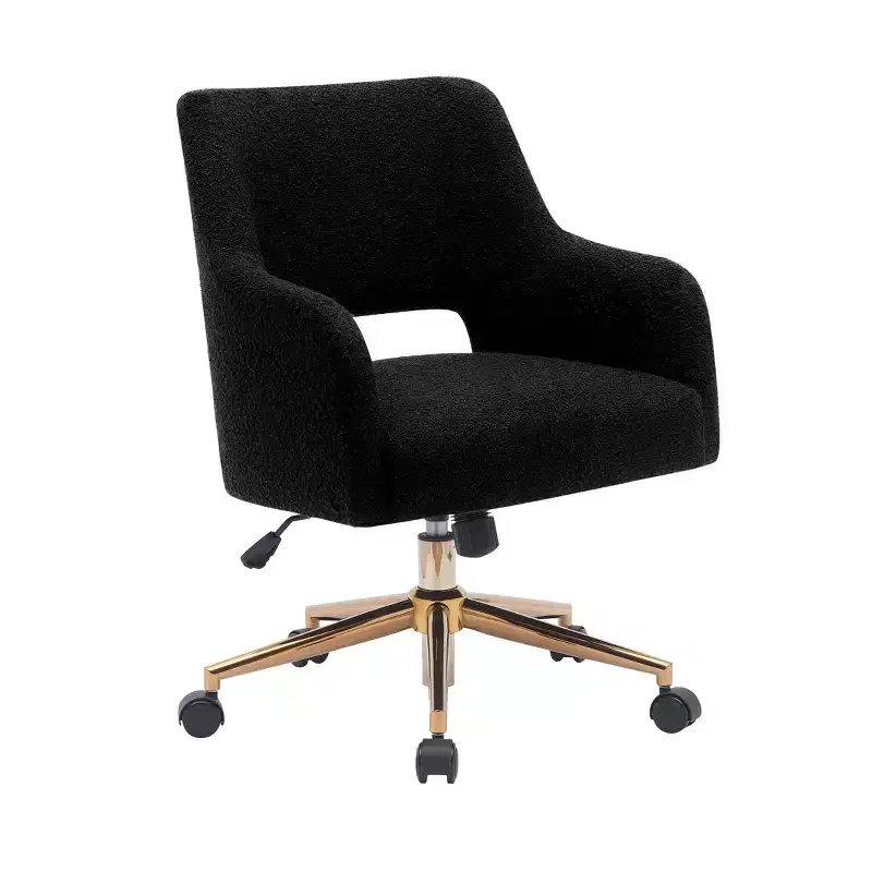 Genevieve Mid-Century Modern Swivel Office Chair With Wheels