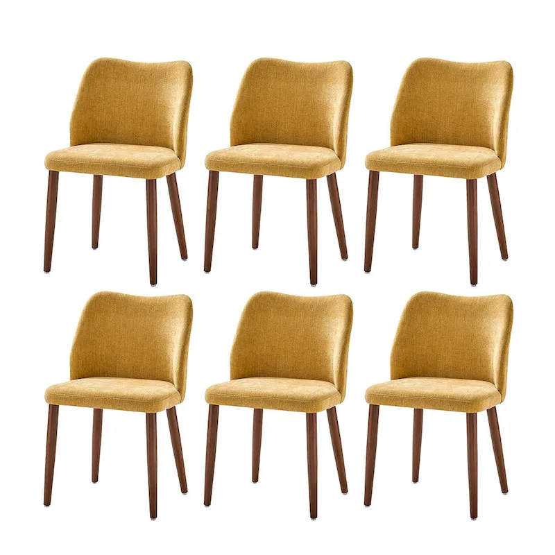 Melisa Upholstered Solid Wood Dining Chair Set of 6 by HULALA HOME